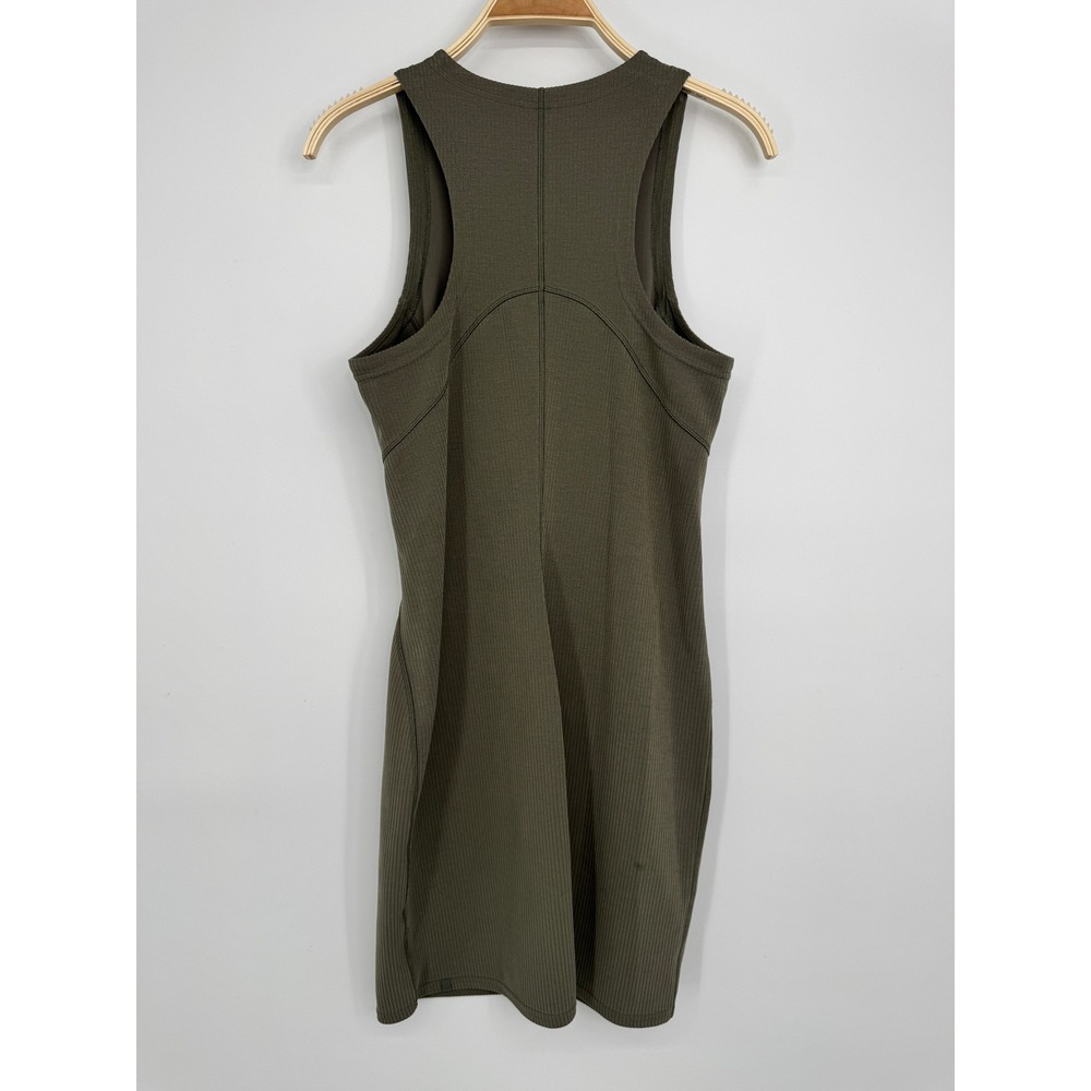 Lululemon Ribbed Softstreme Slim-Fit Tank Dress 8 Green Athleisure Casual Mini - Picture 6 of 10